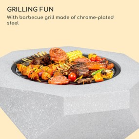 Blumfeldt Diamond, tűzrakóhely grillel, MGO és acél fedél, szikrafogó