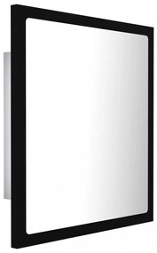 fekete akril LED-es fürdőszobai tükör 40 x 8,5 x 37 cm