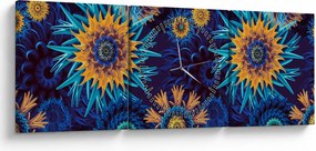 Kép - 3D virágok (órával) (90x30 cm)