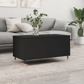 Fekete szerelt fa dohányzóasztal 90x44,5x45 cm