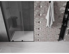 Mexen Velar, nyitható tolóajtó 120x200 cm, 8mm átlátszó üveg, fekete matt, 871-120-000-01-70