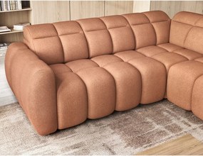 Lazacszínű buklé kinyitható-tárolóhelyes sarokkanapé (jobb oldali-L alakú) Falconn – ELTAP