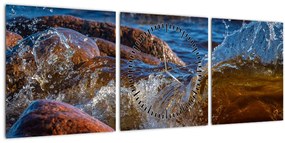 Részletes kép - víz a kövek között (órával) (90x30 cm)