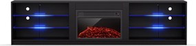Blumfeldt Perth Medium Lowboard TV-szekrény elektromos kandallóval, 160 x 40 x 30 cm, LED