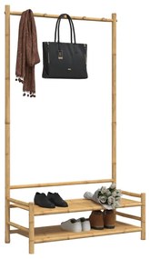 bambusz ruhaállvány polcokkal 103 x 40 x 183 cm