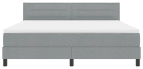 Boxspring ágy matraccal, világosszürke, 180x200 cm, szövet
