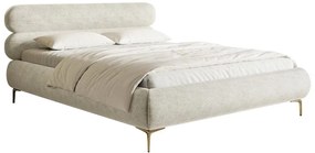 Franciaágy 140 cm Rirri 140 (ágyráccsal) (tárolóhellyel) (bézs szürke + arany). 1099857