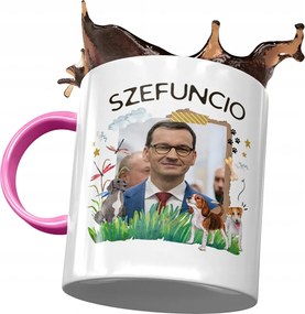 Bögre Rózsaszín Mateusz Morawiecki Premier Ajándék Nyomtatott Fotóval