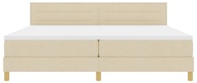 Box Spring Ágy Matraccal Krém 200x200 cm Szövet