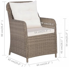 9 részes barna kültéri polyrattan étkezőgarnitúra