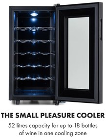 Klarstein Bellevin 18 Uno, borhűtő, 52 liter, 11 - 18 °C, 1 zóna