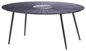 Marienlist fekete ovális kerti asztal artwood asztallappal, 190 x 115 cm - Bonami Selection