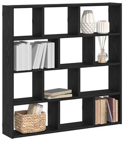 fekete szerelt fa fali kockapolc 12 rekeszes színű