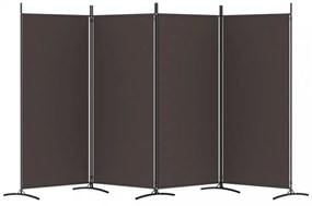 4 paneles barna szövet térelválasztó 346x180 cm