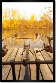 Poszterek keretben 40x60 Horgászbot a tavon