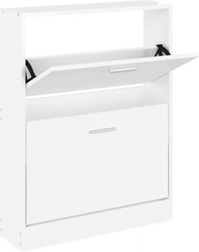 vidaXL magasfényű fehér szerelt fa cipőszekrény 59x17x81 cm