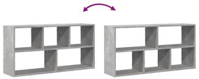 betonszürke szerelt fa fali polc 100 x 25 x 50 cm