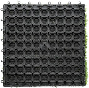 Outsunny 22 darabos műfűlap készlet, 30 x 30 cm darabok, 25 mm szálmagasság, automatikus vízelvezetés — zöld | Aosom