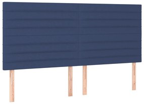 kék szövet LED-es fejtámla 160x5x118/128 cm