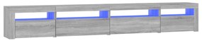 szürke sonoma színű TV-szekrény LED-lámpákkal 270x35x40 cm