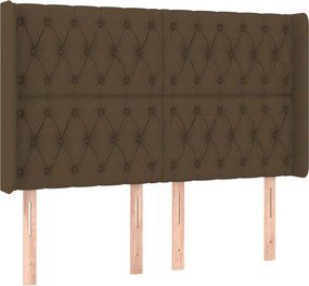 vidaXL sötétbarna szövet fejtámla szárnyakkal 147x16x118/128 cm