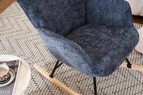 Hintaszék, relaxációs szék kordbársony kárpitozással, sötét szürke