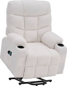 Állítható masszázs fotel, fehér, HUDSON