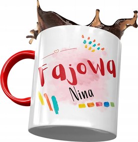 Piros Bögre Nina Feleség Barátnő Ajándék Nyomtatott Fotóval