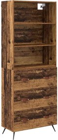 vidaXL Magasfiú fiókkal Öreg fa 69,5 x 34 x 180 cm Faanyag
