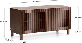 Sötétbarna cipőtartó kőrisfa dekorral 98x50x43 cm Beyla – Kave Home