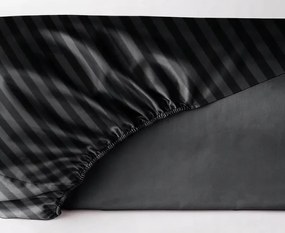 Damaszt lepedő fekete gumis 200x200 Maro Home