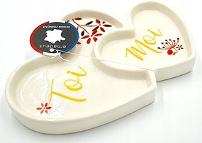 Kerámia tálka összekapcsolt szívek formájában Amadeus "Toi &amp; Moi"