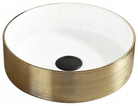 Mexen Gold 365 pultra építhető kerámia mosdó - 36 cm - fehér / arany (22073655)