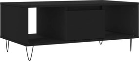 vidaXL fekete szerelt fa dohányzóasztal 90x50x36,5 cm