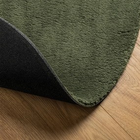 HUARTE erdőzöld rövid szálú puha és mosható szőnyeg Ø 200 cm