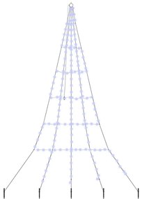 LED Karácsonyfák talajráccsal 168 LED-del Kék 300 cm Fém