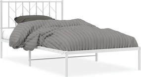 vidaXL fehér fém ágykeret fejtámlával 107x203 cm