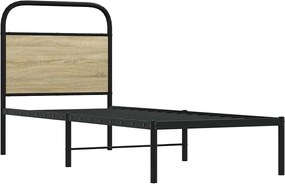 vidaXL csere fejtámla sonoma tölgy 75 cm acél és műfa