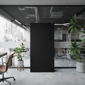 Fém iratszekrény JAN, 900 x 1850 x 400 mm, fekete