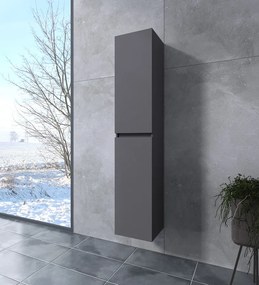 Burgundia || Matt antracit szürke, fürdőszoba szekrény