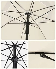 200 cm-es napernyő, UPF 50+ védelem, dönthető, talp nélkül, bézs