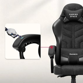 Gamer szék, forgó, ergonómikus, fekete
