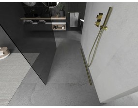 Mexen Kioto, átmenő zuhany paraván 110 x 200 cm, 8mm szürke üveg, 2x arany stabilizáló távtartó, 800-110-002-50-40