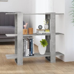 betonszürke könyvszekrény/térelválasztó 100 x 30 x 87 cm