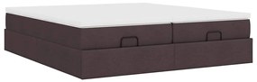 Ottomán ágykeret matracokkal Sötétbarna 180x200cm szövet