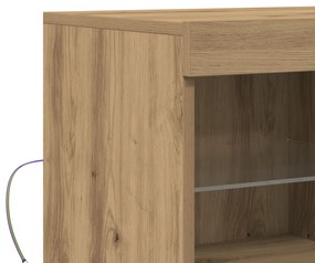 büfé LED világítással Kézműves tölgy 81x37x67 cm