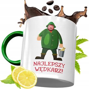 Zöld Bögre Horgászoknak Ajándékba, fényképes nyomattal