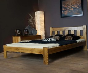 AMI nábytek Fenyőfa ágy Brita 120x200 cm méretben, tölgy színben