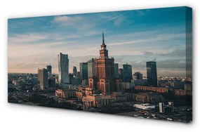 Canvas képek Varsó panoráma felhőkarcolók napkelte 100x50 cm