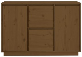 mézbarna tömör fenyőfa tálalószekrény 111 x 34 x 75 cm